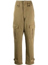 Isabel Marant Étoile High-waisted Cargo Trousers In Neutrals