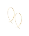 Lana Flat 14k Upside Down Hoop Earrings In Yellow Gold