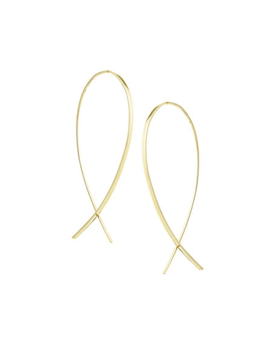 Lana Small Elongated Flat Upside Down Hoops In Gold
