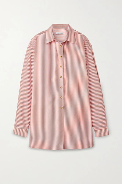 Anna Quan Alfie Oversized Striped Cotton-blend Poplin Shirt In Antique Rose