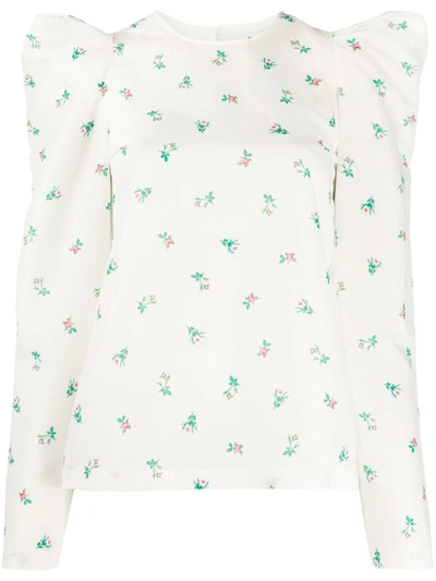 Tシャツ・カットソー PHILOSOPHY DI LORENZO SERAFINI Linen blend top with floral Philosophy Di Lorenzo Serafini Floral-print Linen And Cotton
