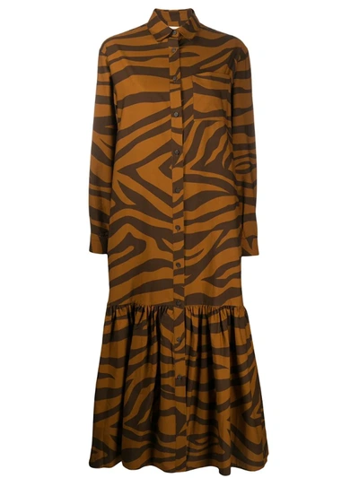 Mara Hoffman + Net Sustain Freda Tiger-print Organic Cotton Maxi Dress In Brown