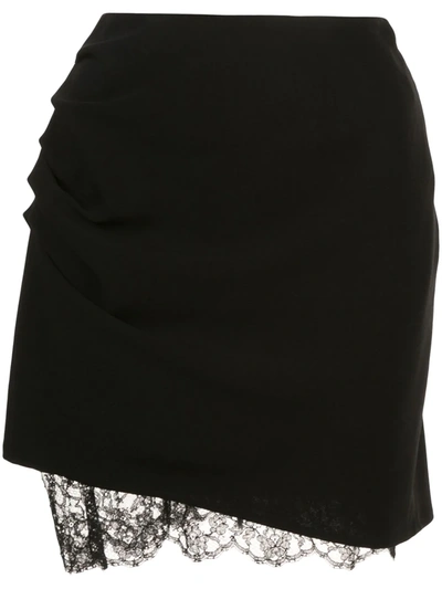 Fleur Du Mal Lace Trimmed Mini Skirt In Black