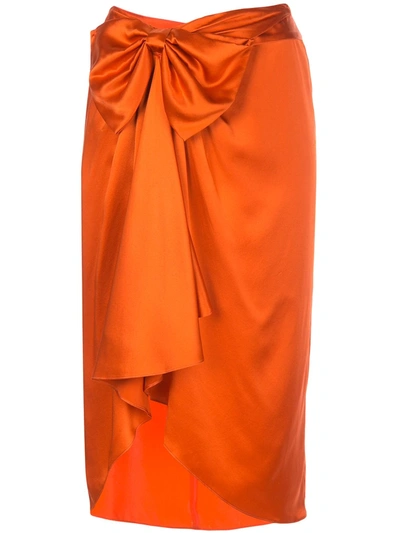 Cinq À Sept Emma Midi Skirt In Orange