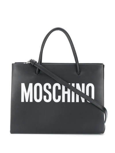 Moschino Logo印花托特包 In Black