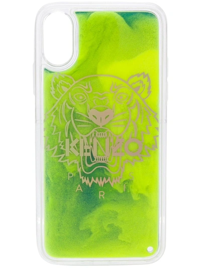 Kenzo Tiger Liquid Logo-print Iphone X/xs Case In Yellow