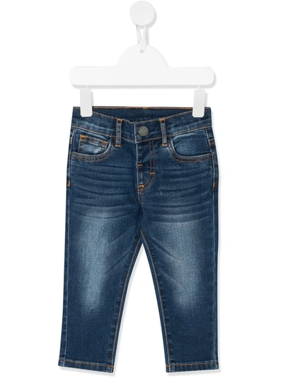 Monnalisa Babies' Stonewashed Slim-fit Jeans In Blue