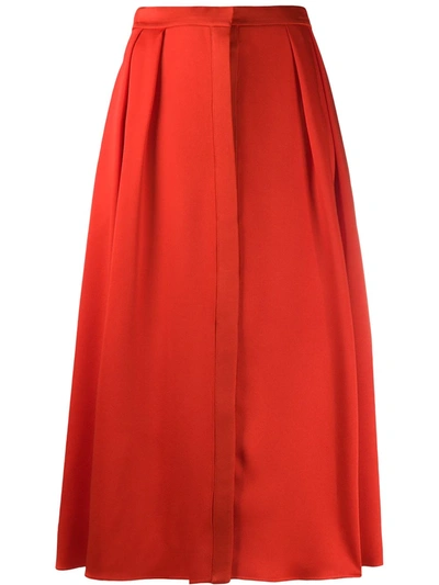 Maison Rabih Kayrouz High Waisted Full Shape Skirt In Red