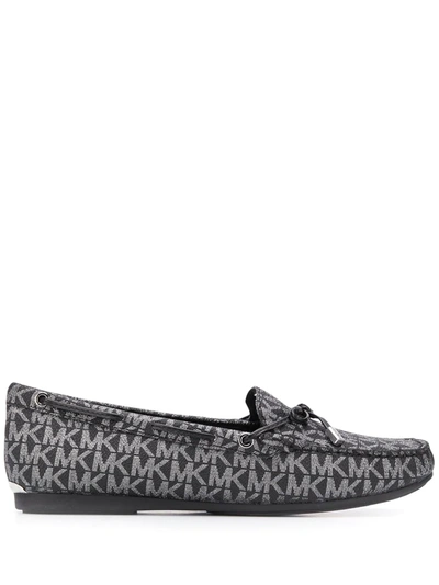 Michael Michael Kors All-over Logo Loafers In Black