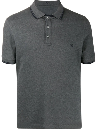 Fay Embroidered Logo Polo Shirt In Grigio