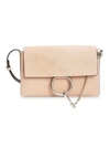 Chloé Small Faye Leather & Suede Shoulder Bag In Milky Orange