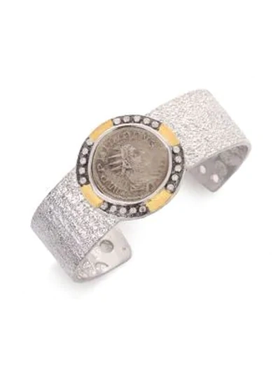 Coomi Silver Women's Coin Diamond, 20k Yellow Gold & Sterling Silver Cuff Bracelet In Silver Gold