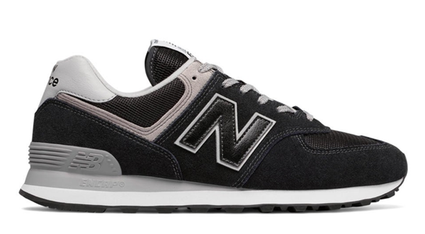 new balance 574 black grey