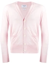 Thom Browne 4-bar V-neck Merino Cardigan In Pink