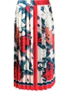 Victoria Victoria Beckham Map Print Pleated Skirt In Red