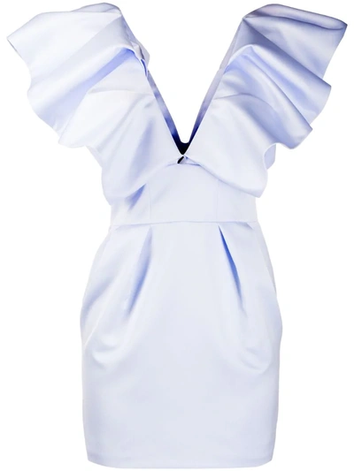 Alexandre Vauthier Rouched Top Fitted Dress In Blue