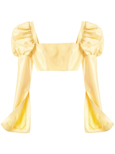 Macgraw Canary Crop Blouse In Yellow