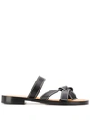 Loewe Gate Leather Sandals In Black