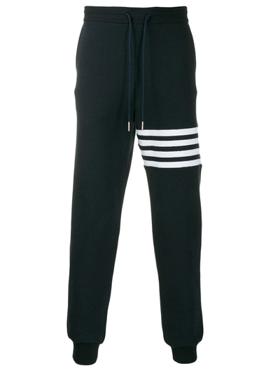 Thom Browne 4-bar Waffle Stitch Track Pants In Blue