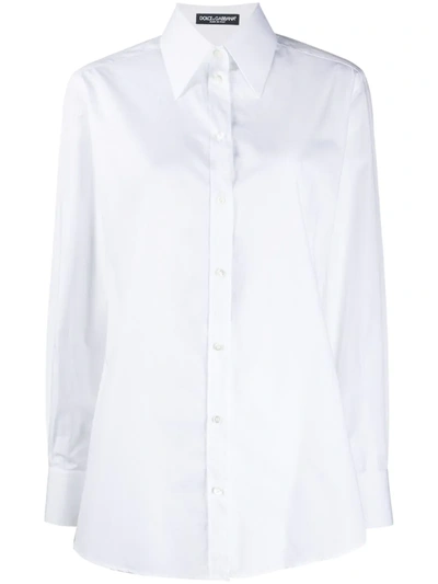 Dolce & Gabbana Pointed Collar Shirt In White