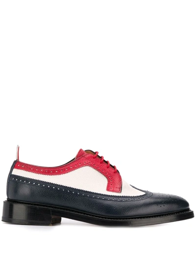 Thom Browne Pebbled Leather Spectator Brogues In Blue