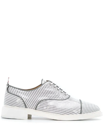 Thom Browne Seersucker Oxford Shoes In White