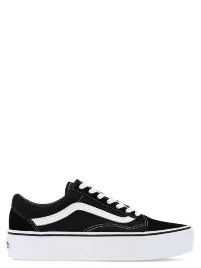Vans Old Skool Platform Sneakers In Black And White In Black/white