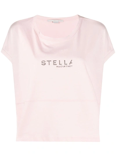 Stella Mccartney Boxy Logo T-shirt In Pink