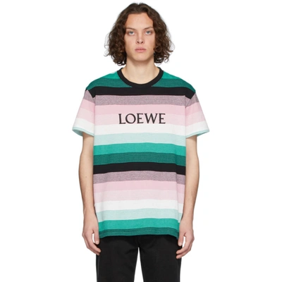 Loewe 多色条纹徽标 T 恤 In Multicolor