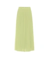 The Row Magda Pleated Chiffon Midi Skirt In Chartreuse
