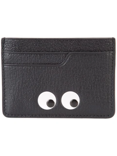 Anya Hindmarch Eyes Leather Card Holder In Black