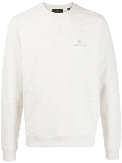 Belstaff Logo-embroidered Cotton-jersey Sweatshirt In Grey