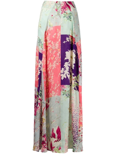 Etro Patchwork-effect Floral-print Jacquard Maxi Skirt In Multicolor