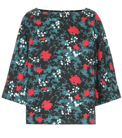 Marni Printed Cotton And Linen-blend Top In Multicoloured