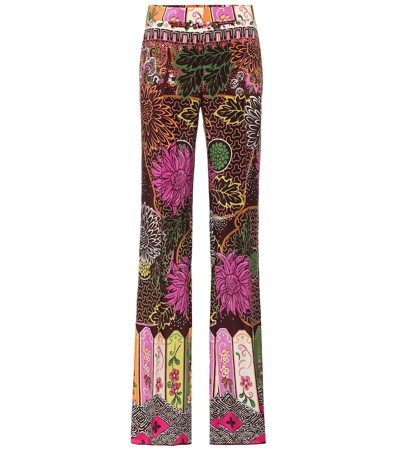 Valentino Printed Silk Crepe De Chine Straight-leg Trousers In Multi