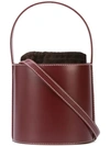 Staud Mini Bissett Leather Bucket Bag In Bordeaux