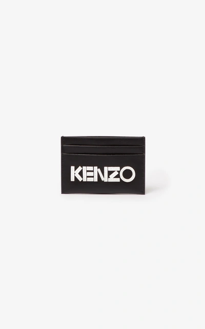 Kenzo Logo Embroidered Card Holder In Black