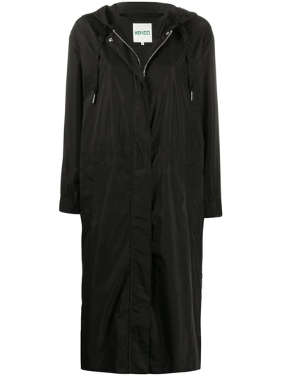 Kenzo Hooded Long-length Parka In Black