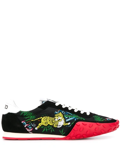 Kenzo Move Sea Lily-print Trainers In Black