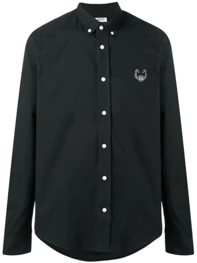 Kenzo Tiger Patch Shirt In Black
