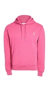 Ami Alexandre Mattiussi Logo-appliquéd Loopback Cotton-jersey Hoodie In Fuchsia