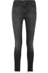 Mother The Looker High-rise Distressed Skinny Jeans In Wait Until Dark