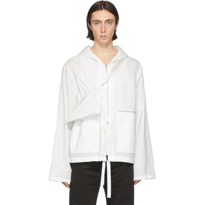 Maison Margiela Off-white Recycled Nylon Sports Jacket In 101 Offwht