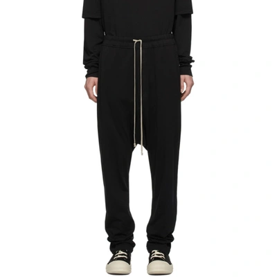 Rick Owens Drkshdw Black Drawstring Long Lounge Pants In 09 Blk