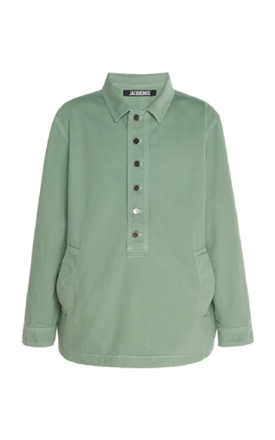 Jacquemus La Vareuse De Nîmes Cotton-twill Pullover In Green
