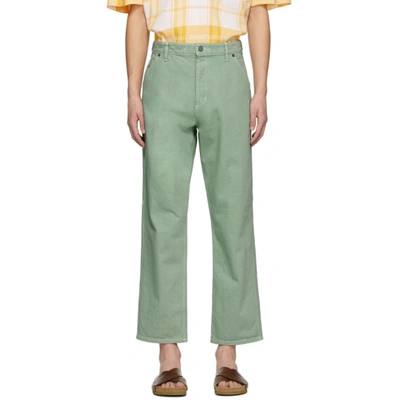 Jacquemus Stitching-detail Straight Jeans In Green