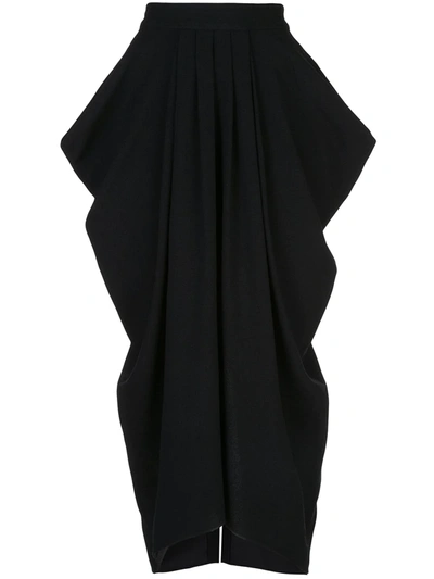 Proenza Schouler Wrap-effect Draped Crepe Midi Skirt In Black