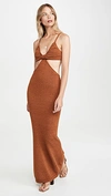 Cult Gaia Serita Cutout Cotton-blend Maxi Dress In Red,orange