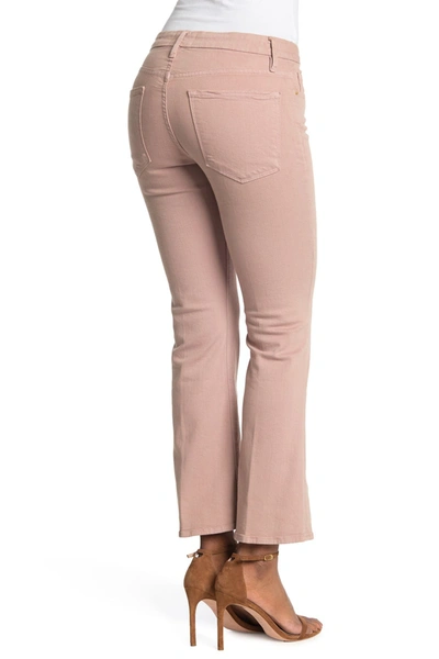 Frame Le Crop Frayed Mid-rise Bootcut Jeans In Dusty Rose