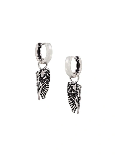 Marcelo Burlon County Of Milan Wings Pendant Earrings In Silver